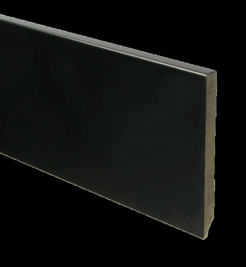 Plint MDF Voorgelakt Zwart Ral 9005 120 x 12 mm 240 cm