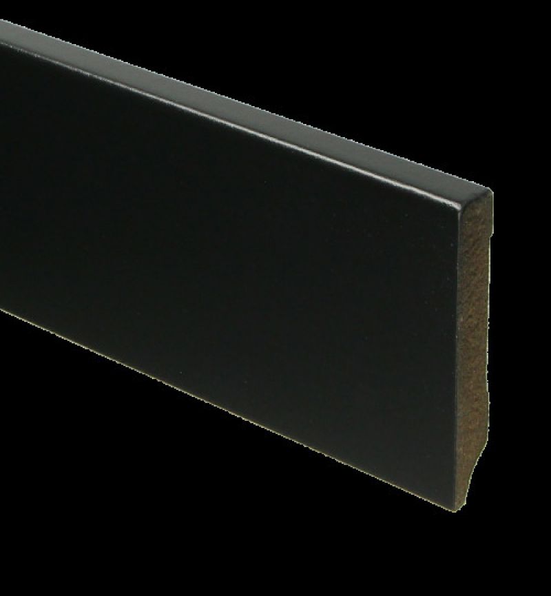 Plint MDF Voorgelakt Zwart Ral 9005 70 x 12 mm 240 cm
